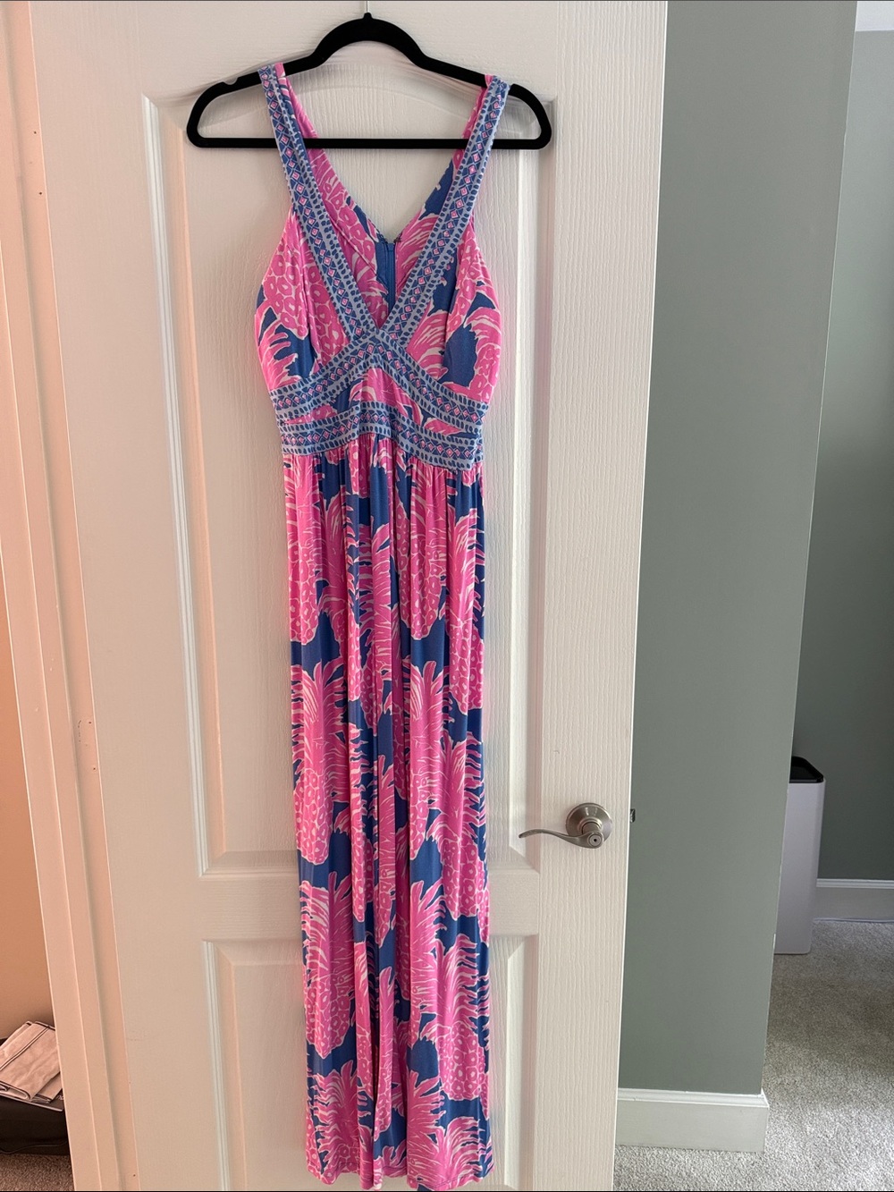Lilly Pulitzer Pink and Blue Printed Maxi Dress